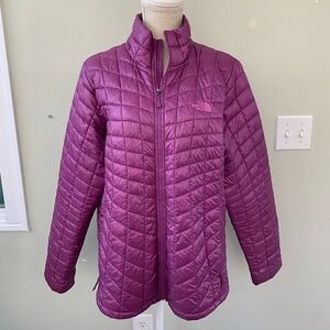 THE NORTH FACE THERMOBALL PUFFER JACKET METALLIC SHINY PURPLE XL EUC